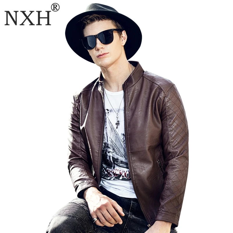 

Stand collar Faux leather Jaket men Double pocket Motorcycle deri ceket jaket men jaqueta de couro chaqueta cuero hombr