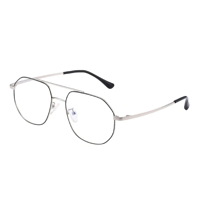 Brightzone Модные мужские очки металлическая оправа близорукость Прозрачные Линзы для очков удобные носовые накладки компьютерные очки по рецепту - Цвет оправы: Black-Sliver