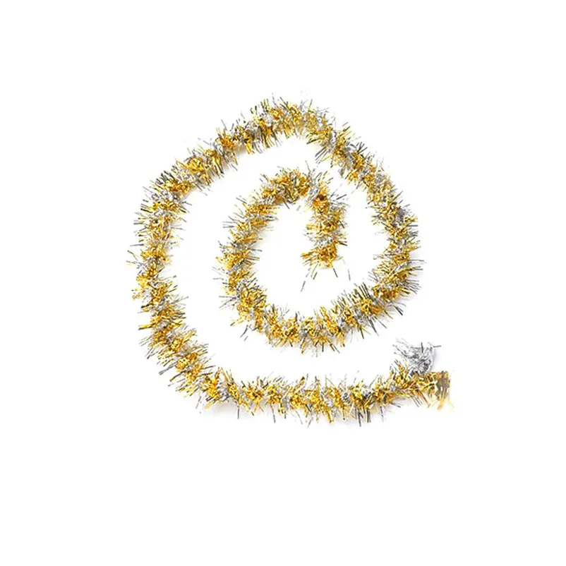 Christmas party streamers Xmas Tree Ornaments 1.8m Tinsel Hanging Decor Bunting Birthday Wedding Decoration Party Favors S27 (2)