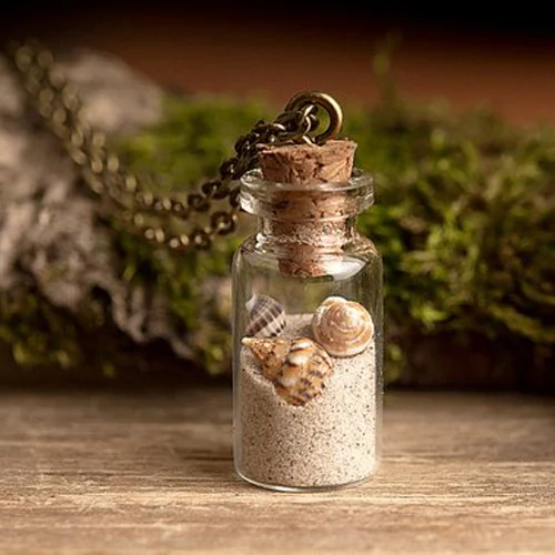 3pcs 22x11mm Glass Jar Beach Sand 