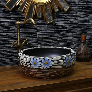 

Hot Selling Jingdezhen Ceramic Wash Basin bathroom art ceramic sink bowls