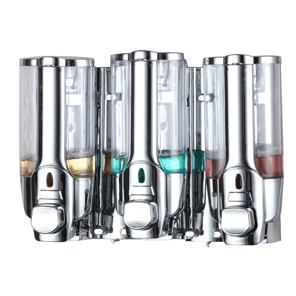 

3 Ways Shampoo Soap Dispenser Container Easy Install Wall Mounted Practical Hygienic Shower Bathroom Kitchen ABS Hotel Office