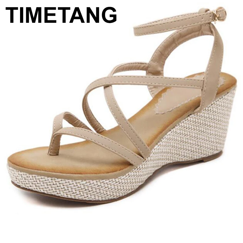 

TIMETANGFashion Sandals Summer Wedges Women's Sandals Platform Flip Flops open toe high-heeled Women shoes gladiatorsandalswomen