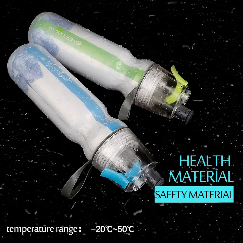 ذات الطابقين الرياضية شرب رذاذ المياه زجاجة العزل البارد دراجة خارجية دراجة الدراجات التنزه زجاجة مياه للجيم 301-0482