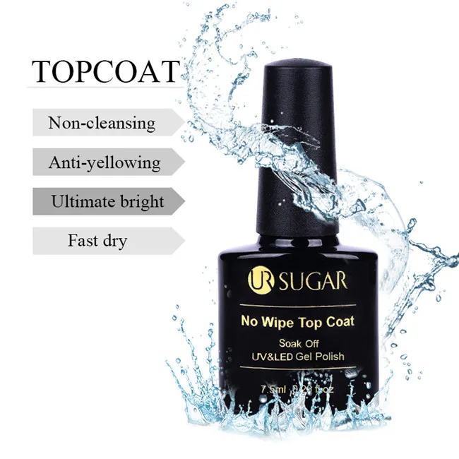 Ur Sugar/Гель-лак для ногтей, меняющий цвет, снежинка, Термальный УФ-Гель-лак, 7,5 мл, замачиваемый, блестящий Гель-лак для ногтей - Цвет: Top Coat