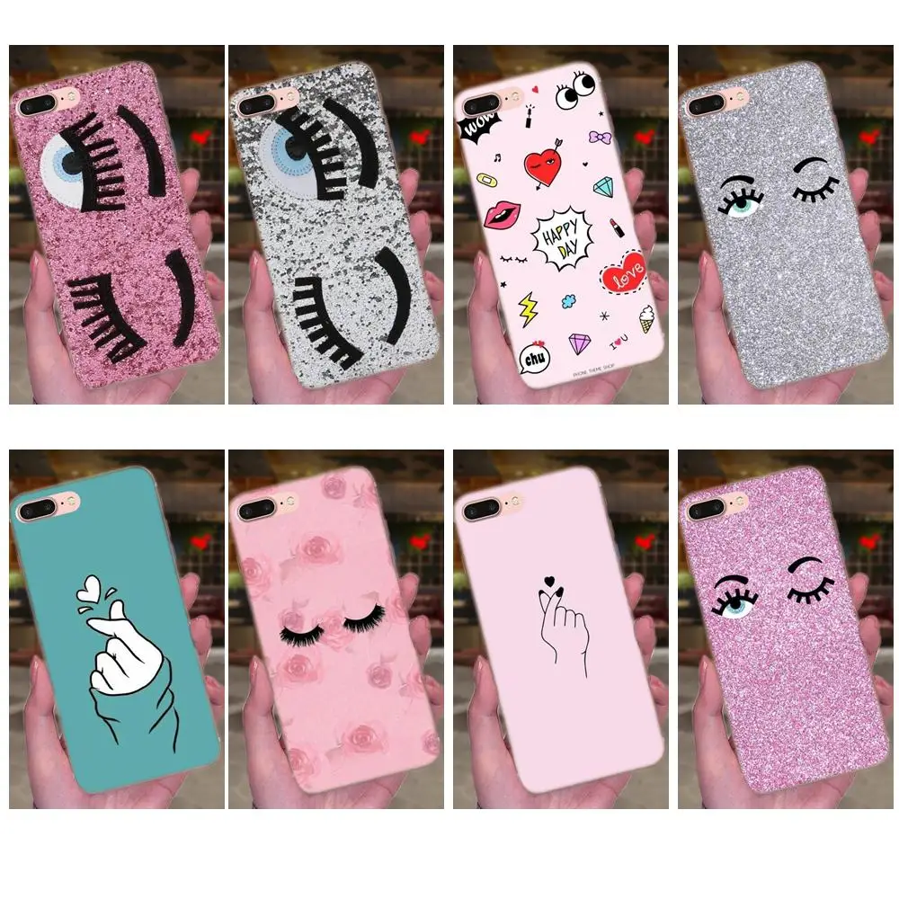 

For Galaxy J1 J2 J3 J330 J4 J5 J6 J7 J730 J8 2015 2016 2017 2018 mini Pro Transparent Soft Shell Fashion Chiara Ferragni Eyes
