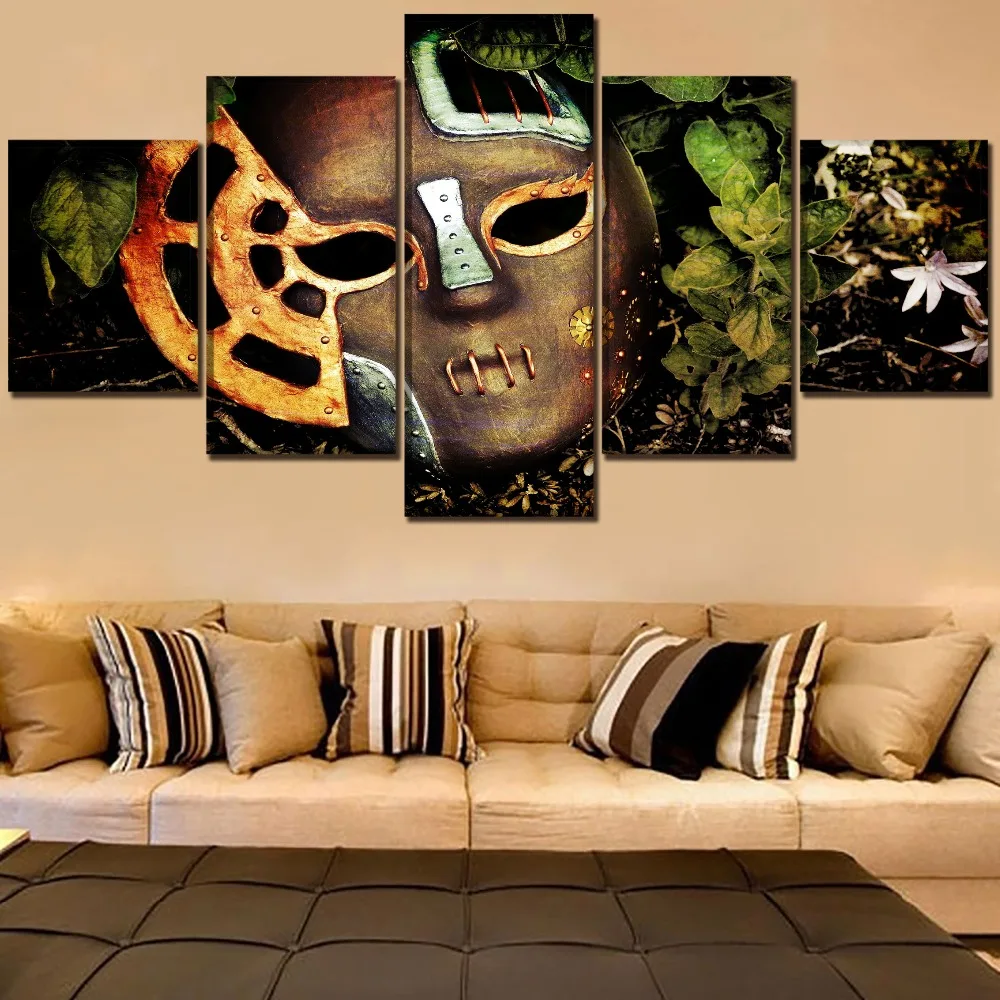 

5 Pieces Sci Fi Steampunk Mask Poster Wall Home Decorative One Set Modern Artwork Modular Picture Canvas Art Print Painting