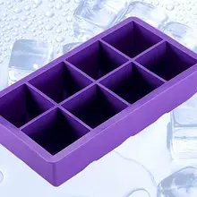 20 шт./партия черный 8 большой куб Гигантский Большой силиконовый кубик льда квадратный лоток плесень