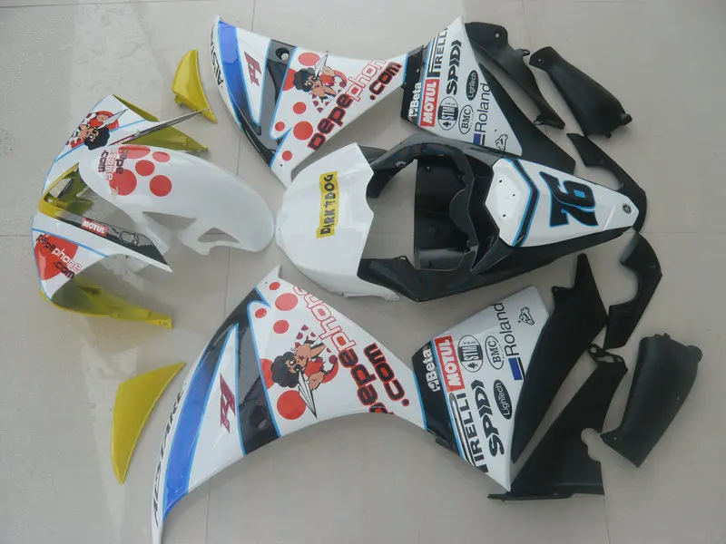 Мотоцикл обтекатель комплект для YAMAHA YZFR1 09 10 11 12 YZF R1 YZF1000 2009 2010 2012 ABS черно белые обтекатели комплект+ подарки YJ04