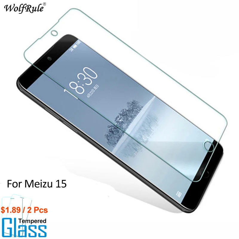 

WolfRule 2PCS For Glass Meizu 15 Screen Protector Tempered Glass For Meizu 15 Glass Protective Phone Film For Meizu 15
