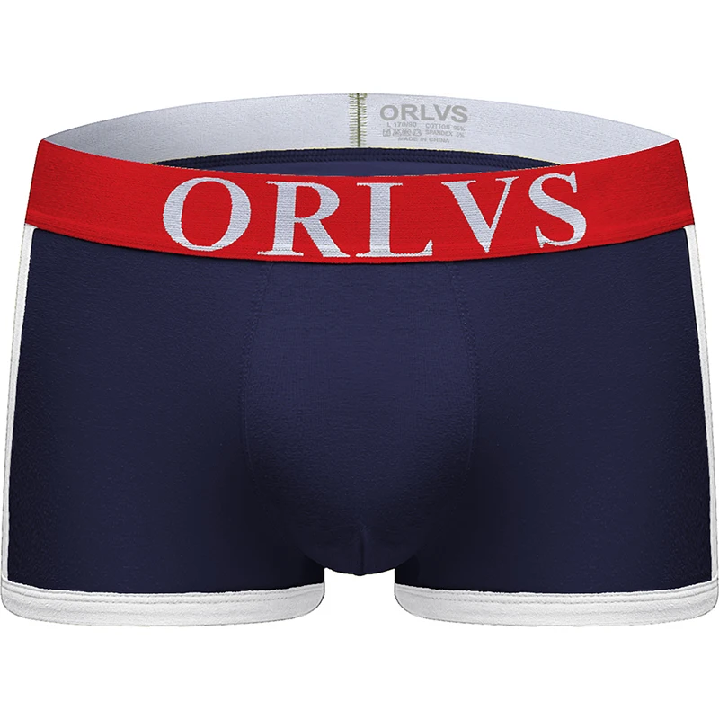 ORLVS Брендовые мужские боксеры, мужское белье для геев, cueca tanga ropa interior hombre, боксеры homme calzoncillo, боксеры para hombre, боксеры - Цвет: OR40-navyblue