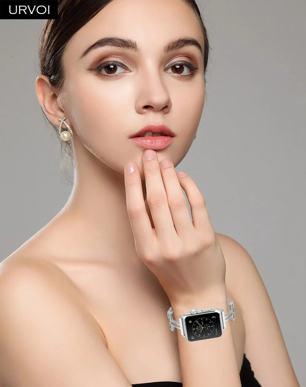 URVOI link браслет для Apple Watch манжета девушек на запястье крестообразная цепочка из