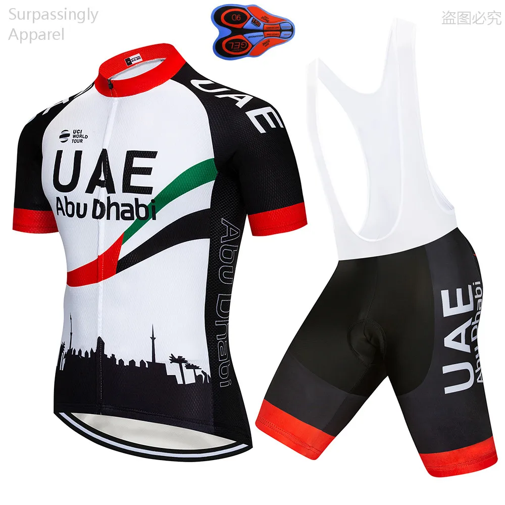 

2019 Pro Team UAE Cycling Jersey Set Summer MTB Bicycle Clothing Maillot Ropa Ciclismo Racing Bike Clothes Cycling Set 9D Gel