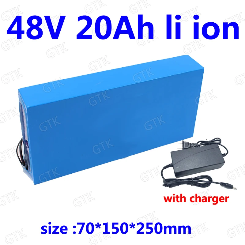 

GTK customize 48v 20ah lithium ion battery 20AH li ion battery BMS 30A for ebike 750W 1000W scooter citycoco + 3A Charger