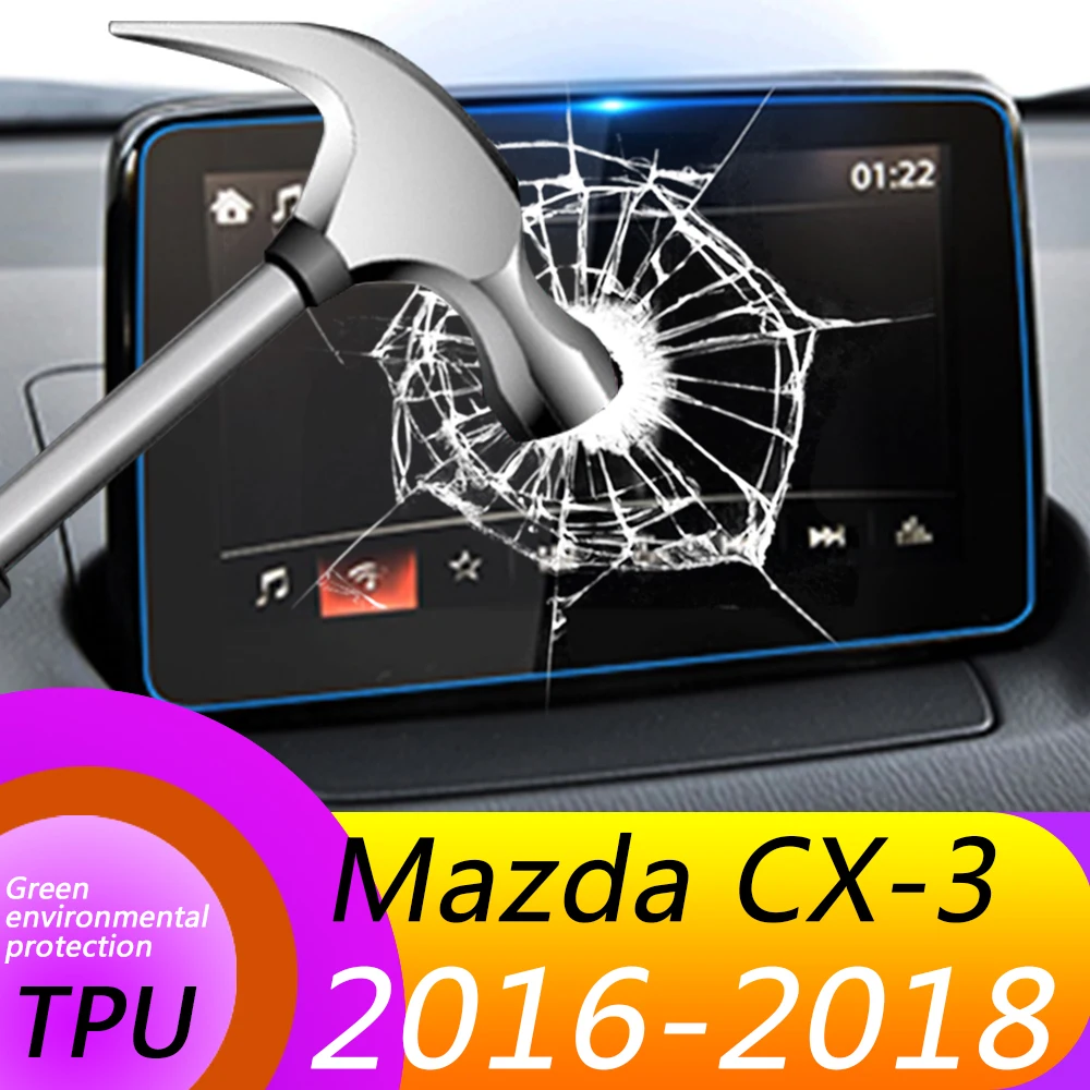 

Vtear For Mazda CX-3 CX3 GPS Navigation Screen Steel material Protective Film LCD Screen Film Sticker accessories 2017-2019