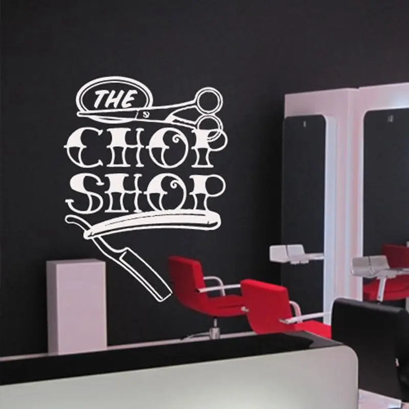 Barber Shop Sticker Customized Chop Bread Decal Posters Vinyl Wall Art Decor Windows Decoration Haircut Shavers Glass Decals | Дом и сад