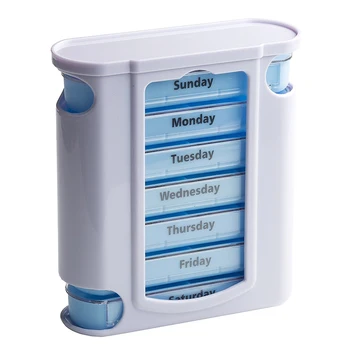 

Portable 28 Grids Container Organizer Medicine Weekly Storage Pill 7 Day Tablet Sorter Box Case