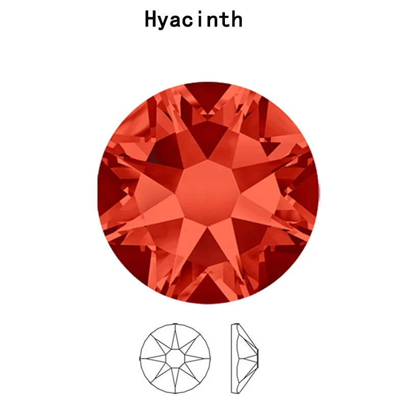 Hyacinth YANRUO, новинка 2088, горячая фиксация, стразы, горячая фиксация, железо, стразы, 8, большие, 8, маленькие, сделай сам, плоские с оборота стеклянные камни для одежды - Цвет: Hyacinth
