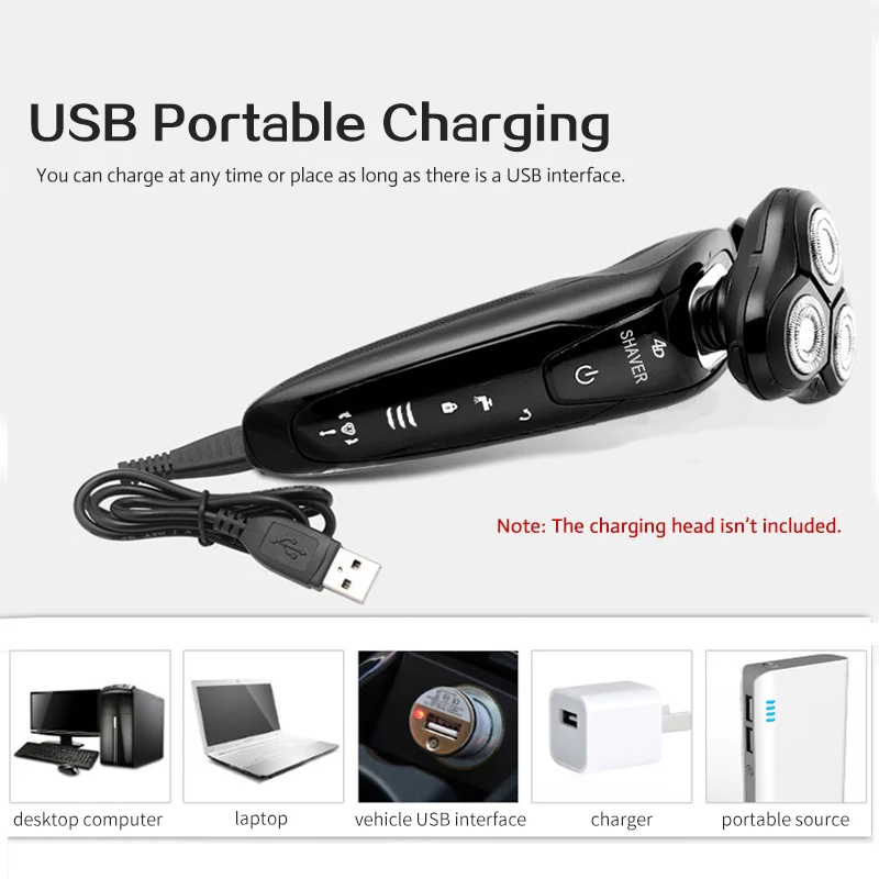 Günstige TINTON LEBEN Männer der 4D Elektrische Rasierer 4 IN 1 Bart Trimmer Wiederaufladbare Rasierer für Männer Rasieren Maschine Gesicht Pflege elektrische Rasierer