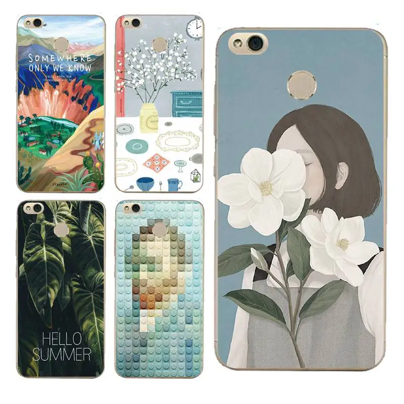 Fashion colourful Soft Clear TPU Phone Case Silicone Cove For xiaomi redmi 4x 4a note5a note4x 5s mi6 note3 Free Shipping | Мобильные