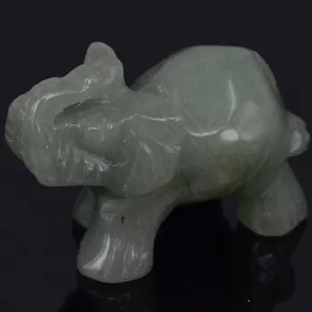 

Natural Green Aventurine Elephant Carved Figurine Stone Chakra Healing Reiki Stone Feng Shui Crafts