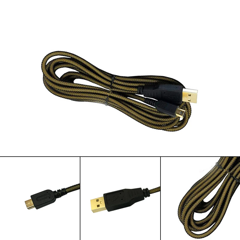 USB Charger Data Cable For Nintend New 3DS XL/ 3DS / DSi / DSi XL / 2DS Sync Power Charger Cord Cable Gold Plated Charging