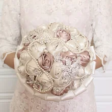 Цена продажи шампанское Корейская версия Свадебный букет невесты Быстрая роскошный хрустальный свадебный букет дешево