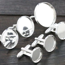 10 шт./лот, 10 мм, 12 мм, 14 мм, 16 мм, 18 мм, 20 мм, яркие посеребренные медные запонки, база запонки, Настройки запонки, кабошон, камея база