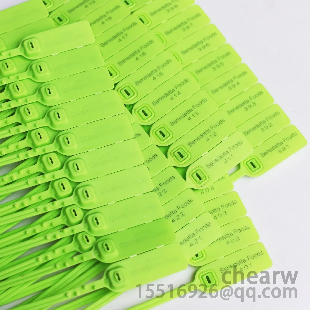 395mm 100pcs high security seal adjust plastic security seal with metal insert guard anti-fake container QR code Corpse bundle