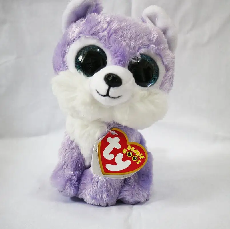 

6" TY Beanie Boo's Iris -Lavender/White Great Wolf Lodge Exclusive Stuffed Animal Collectible Doll Toy Christmas Gift For Kids