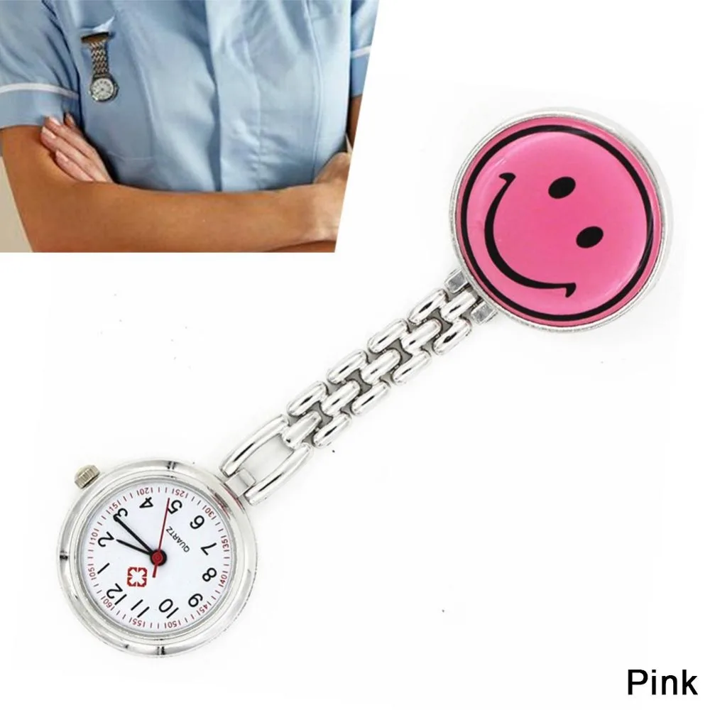 2015 new fashion Cute Nurse Portable White Smiling Face Design Pocket Watches women 3