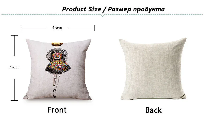 European Chic Woman Fashion Show Style Linen Cotton Sofa Pillowcase Beautiful Girl Room Decoration Cushion Cover Drop Shipping K106-12
