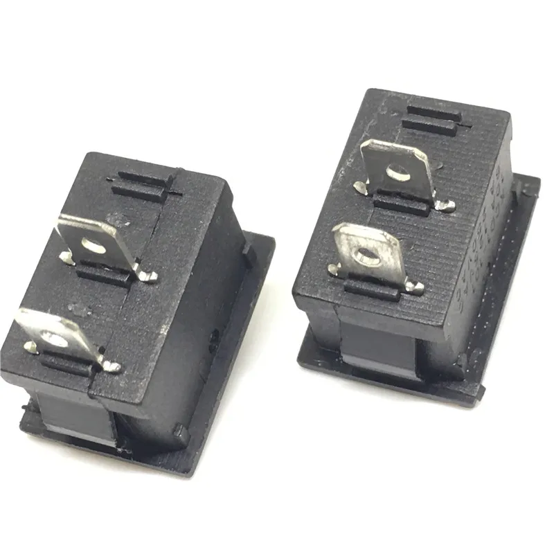 5PCS Black Push Button Mini Switch 6A-10A 250V KCD1-101 2Pin Snap-in OnOff Rocker Switch 21X15MM 4
