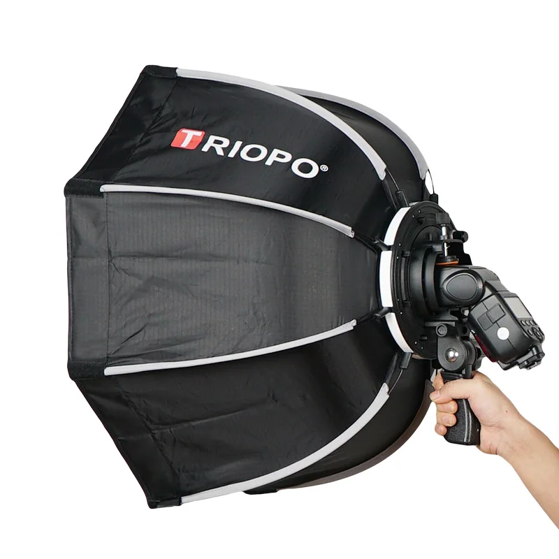 TRIOPO ks55 55 см флэш-софтбокс Speedlite портативный наружный софтбокс в виде ВОСЬМИУГОЛЬНОГО зонта с 2 м осветительной подставкой