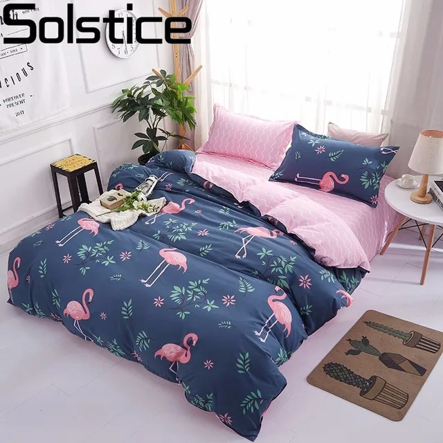 solstice cartoon pink flamingo bedding sets 3 4pcs childrens boy flamingo bed sheets