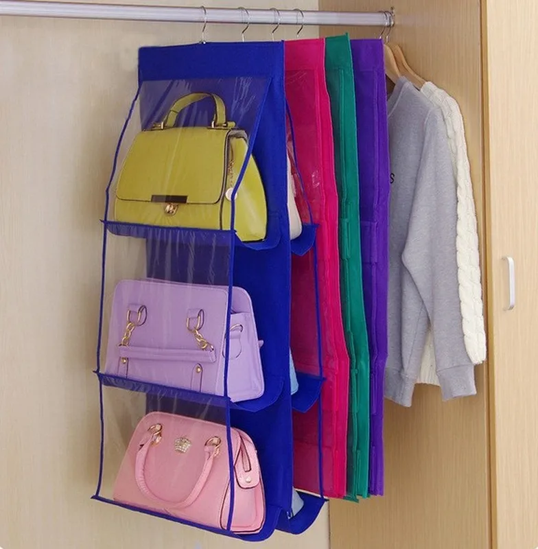 

Family Organizer Backpack handbag Storage Bags Be Hanging Shoe Storage Bag High Home Supplies 6 Pocket Closet Rack Hangers
