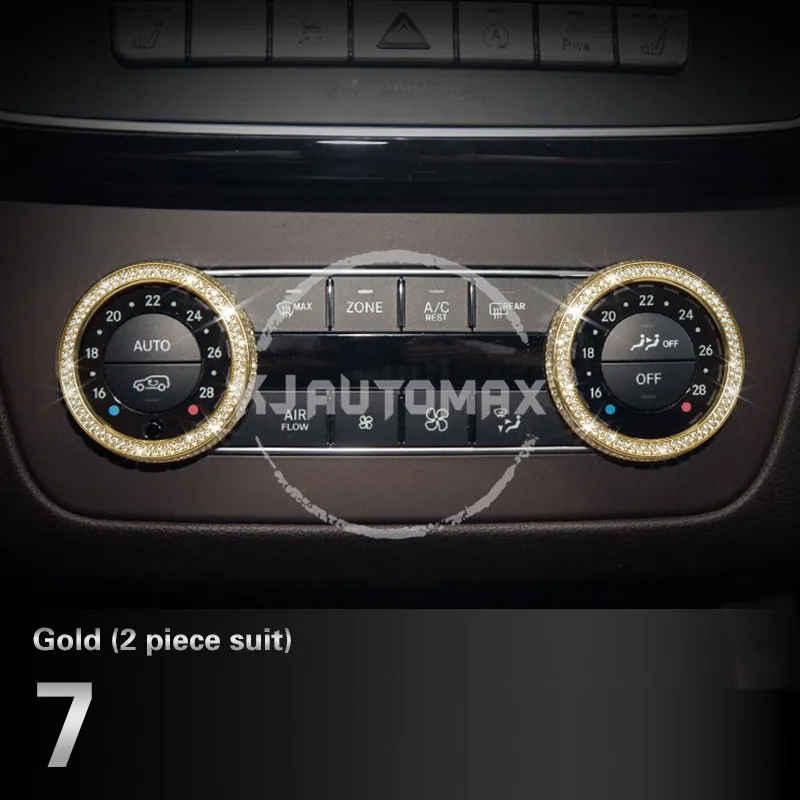 KJAUTOMAX для Mercedes Benze gle400 gle320 GLS450 кристалл украшения автомобиля Стайлинг Кондиционер регулятор громкости центральный контроль - Название цвета: 7.Golden