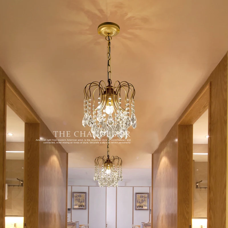 Ретро Винтаж черный/золотой цвет Большой американский стиль хрустальные люстры современный E14/E27 блеск лампы для оборудования гостиной