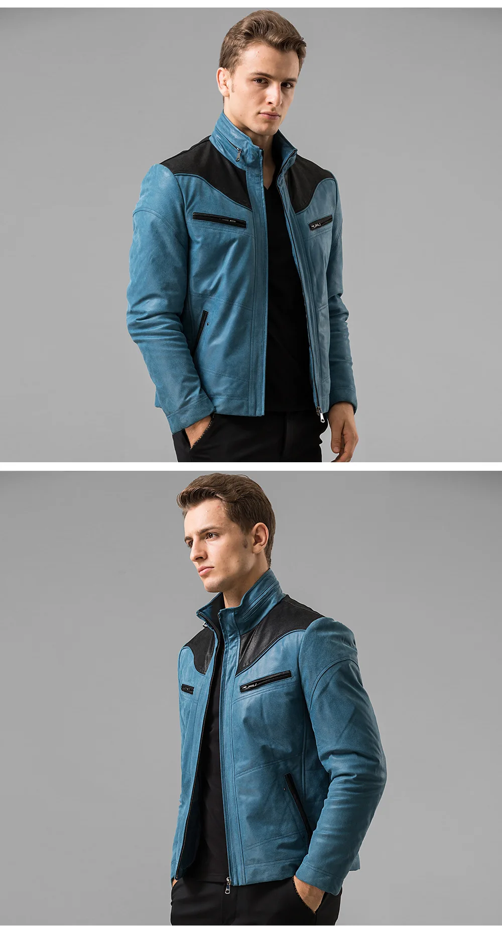 S-6XL, мужская синяя куртка из свиной кожи, куртка из натуральной кожи, зимняя мотоциклетная куртка, Мужское пальто, байкерские пальто