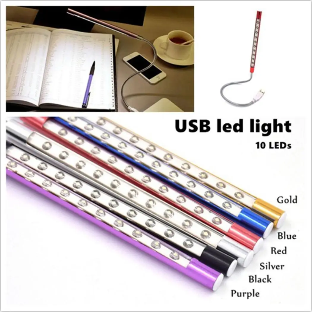

Laptop Reading Cars Keyboard Night AC USB Lamp 10Pcs Flexible LED Power Book Plug Trucks Light 10pcs Backlight