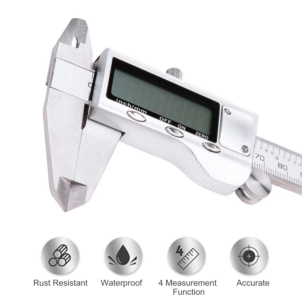 Электронный цифровой суппорт IP54 Водонепроницаемый Нержавеющая сталь штангенциркуль 6 дюймов/150 мм высокое Дисплей микрометрический измеритель
