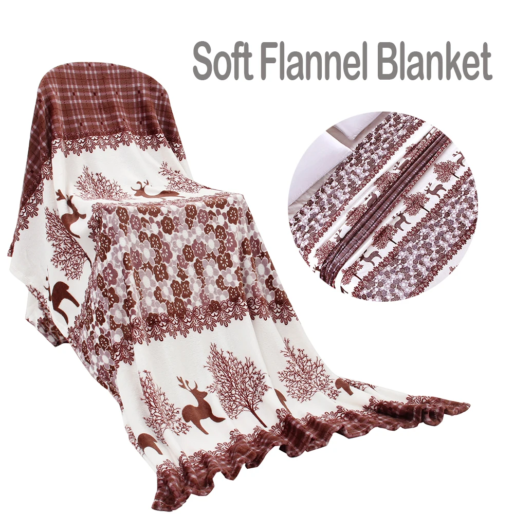 

High Density bedspread blanket Super Soft Flannel Blanket to on for the sofa/Bed/Car Portable Plaids 120x200cm