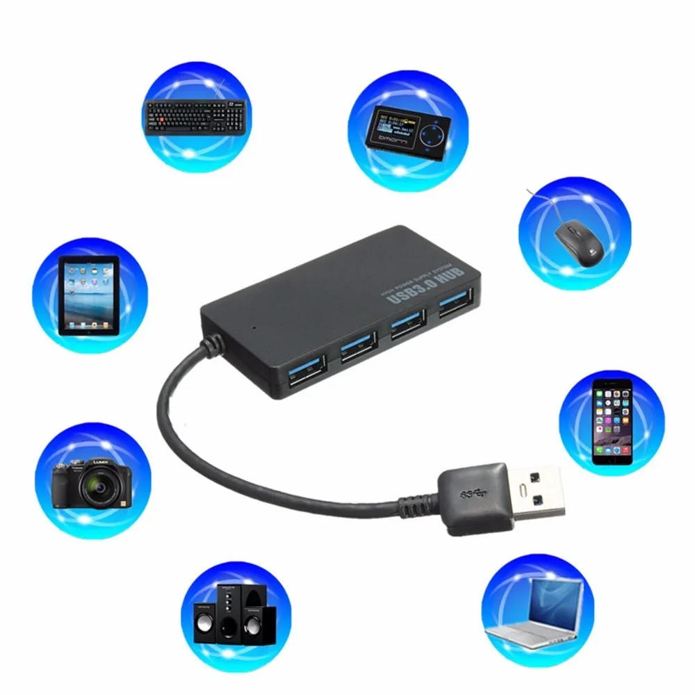 Chyi تصميم مدمج 5 5.0gbps usb 3.0 4 ميناء محوري usb3.0 الخائن محول فائقة السرعة لأجهزة الكمبيوتر pc مع dc 5 فولت السلطة العرض