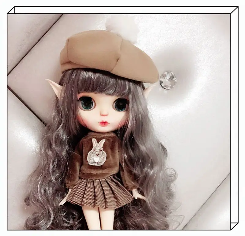 Кукла Blyth наряд одежда коричневый с длинным рукавом Толстовка+ юбка Blyth платье кукла аксессуары(fit Licca, Azone, Pullip, Blyth 1/6 кукла