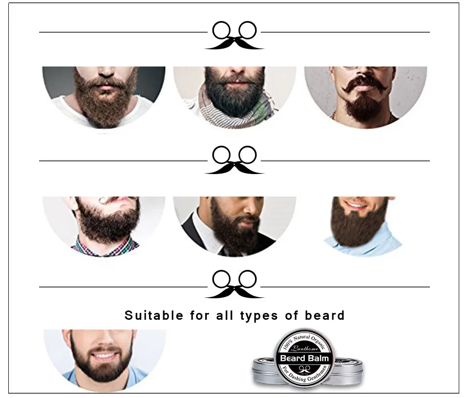 Condicionador de Barba Pçs para Atacado Envio Fazer Logotipo Lanthome Natural Barba Cera Bálsamo Orgânica Modelagem Hidratante Oem Dhl 100 5 Pomadas e ceras