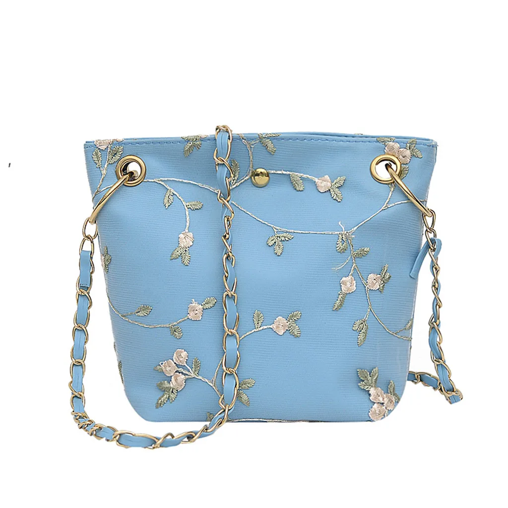 Поясные Сумки, поясная сумка для женщин, Пляжная кружевная сумка-мешок с вышивкой, квадратная сумка, сумки-мессенджеры с цветами,, сумки на талию, лазерная грудь - Цвет: Синий
