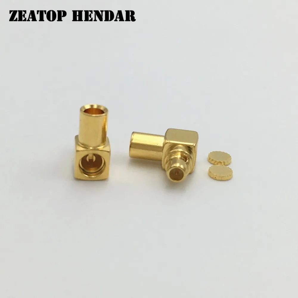 500Pcs Brass MMCX Male Pin Plug Soldering Adapter Right Angle for Semi-rigid Semi Rigid RG405 Cable 0.086" RF Coaxial Connector |