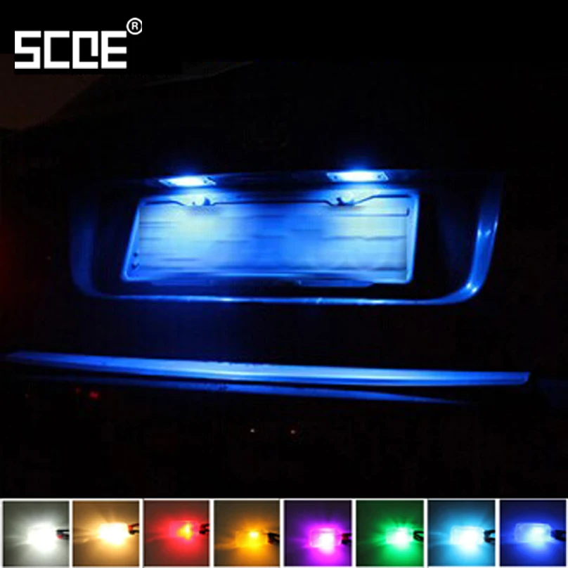 

For Citroen C1 C3 C3 II C3 Pluriel C3 Picasso C4 (LC) SCOE New 2X6SMD 5050LED License Plate Light Bulb Source Car Styling