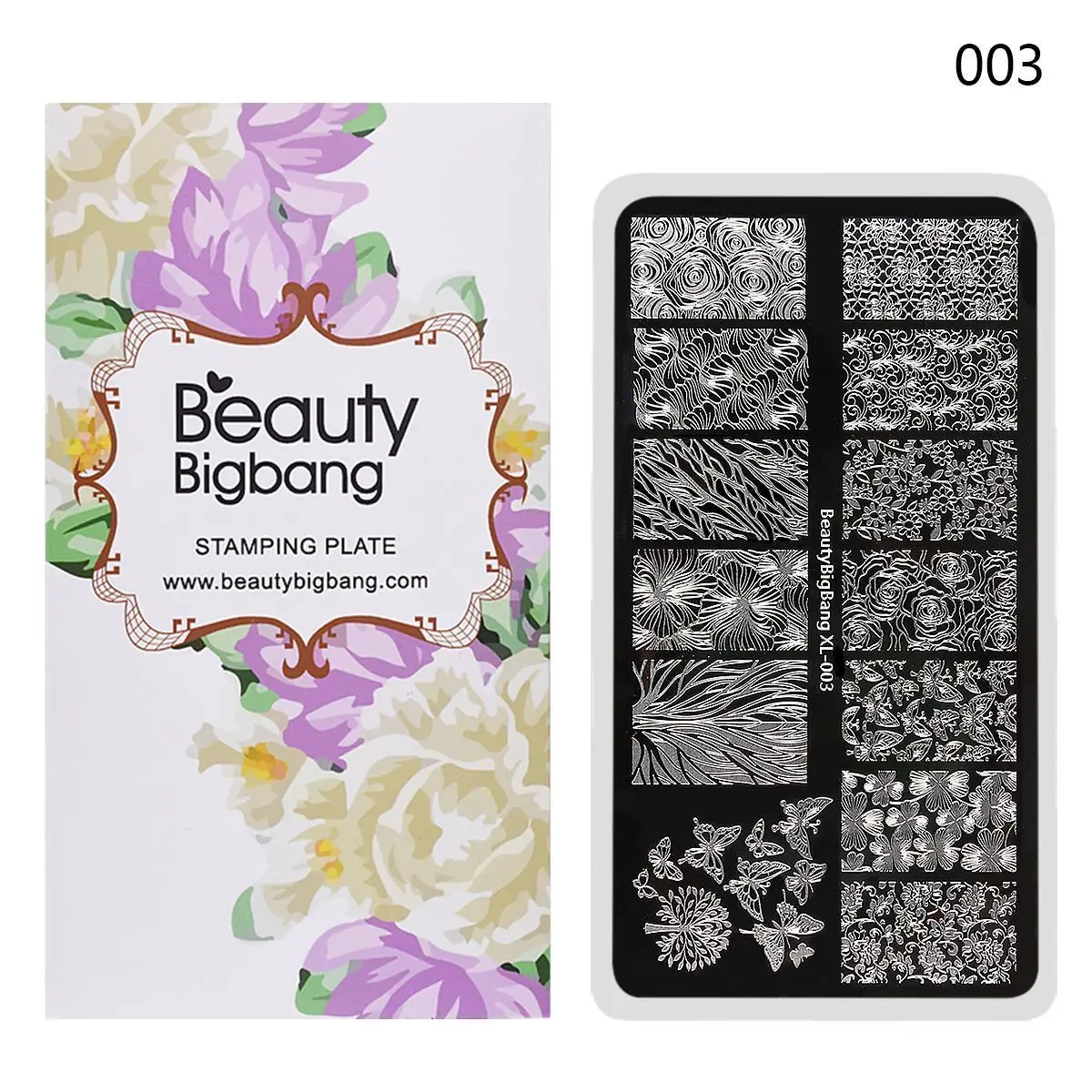 BeautyBigBang квадратный ноготь художественный штамп шаблон Цветочная корзина виноградные листья цветочный Рисунок печатная пластина для маникюрные трафареты