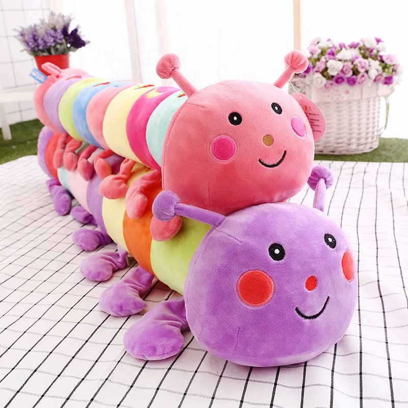 Lovely Color Caterpillar Plush Toy Baby Pillow Soft Sofa Stuffed